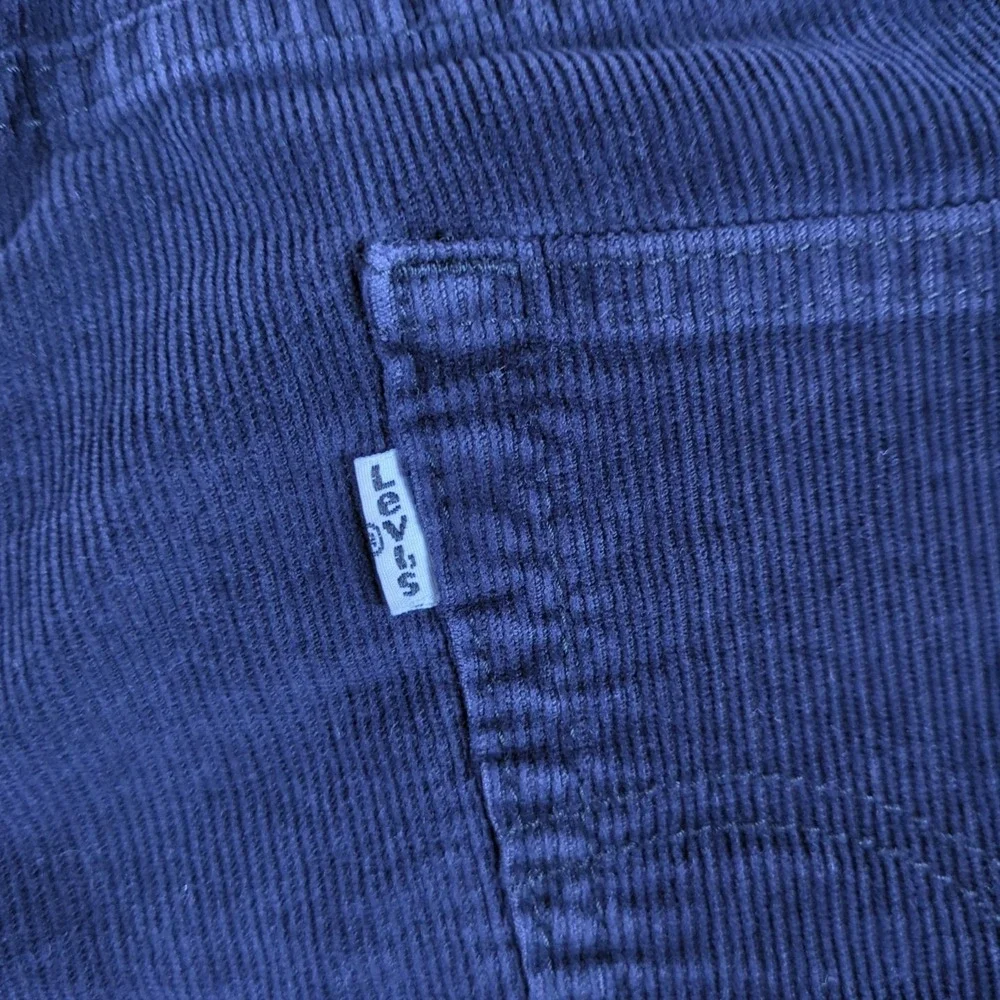 Levis 514 Corduroy Pants Mens 29x28 Blue Straight Fit Zip Fly Stretch White Tab